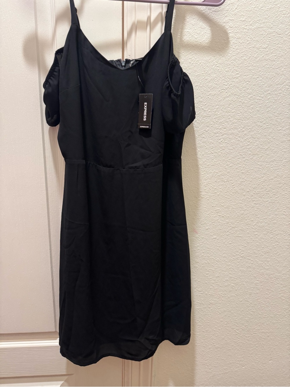 Express Black Cold-Shoulder Mini Dress